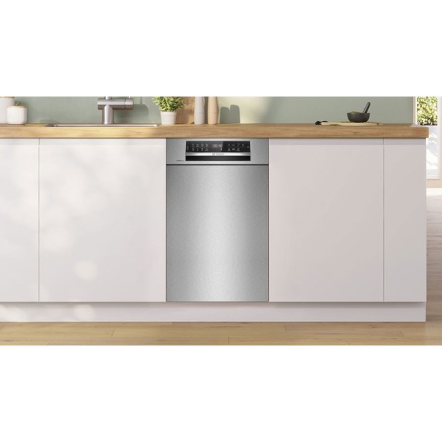 Bosch SPU6ZMS29E Serie 6 Unterbau-Geschirrspüler | 45 cm breit | 10 Maßgedecke | Besteck-Schublade | 3-fach Rackmatik | Silence Plus | edelstahl