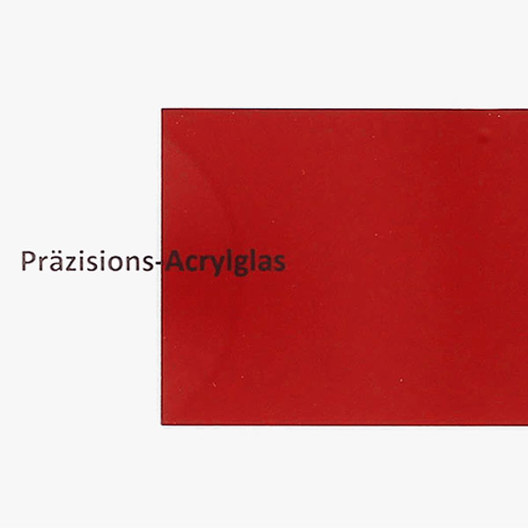 Präzisions-Acrylglas transparent rot 490 x 1000 x 1,0 mm | laserfähig