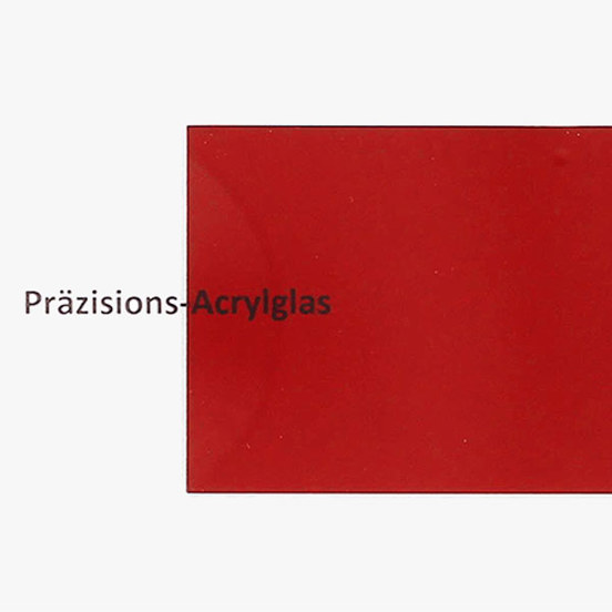 Präzisions-Acrylglas transparent rot 245 x 490 x 1,0 mm | laserfähig