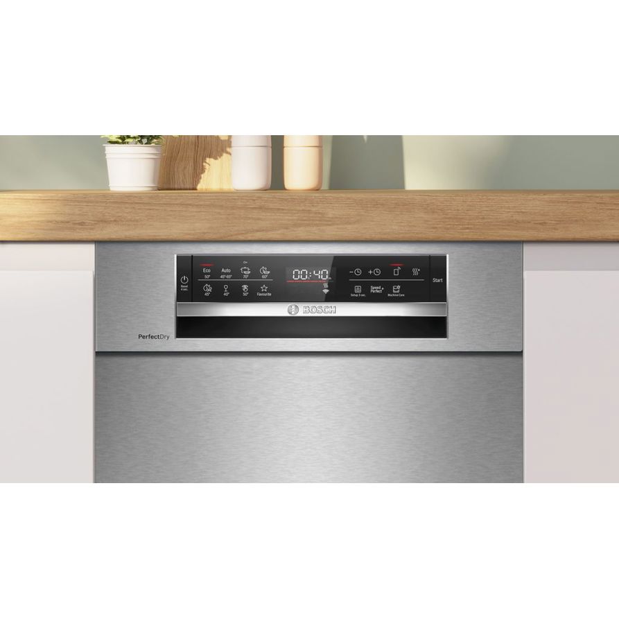 Bosch SPU6ZMS29E Serie 6 Unterbau-Geschirrspüler | 45 cm breit | 10 Maßgedecke | Besteck-Schublade | 3-fach Rackmatik | Silence Plus | edelstahl