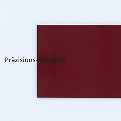 Präzisions-Acrylglas transparent dunkelrot 245 x 490 x 1,0 mm | laserfähig